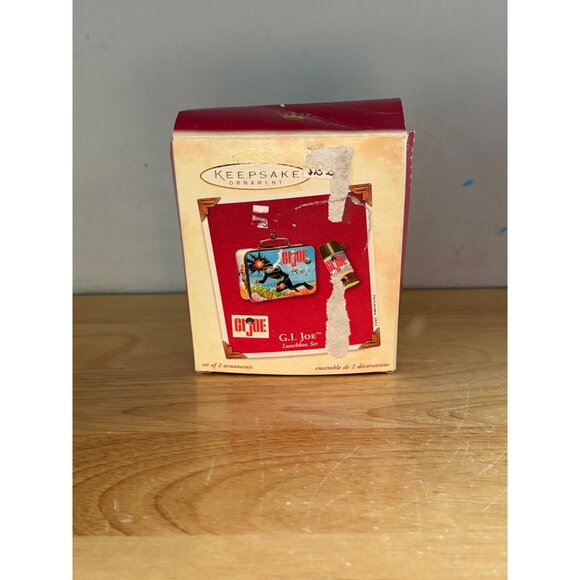 G.I. Joe Hallmark Keepsake Ornament Set Tin Lunchbox & Thermos 2002 Christmas - Picture 2 of 4